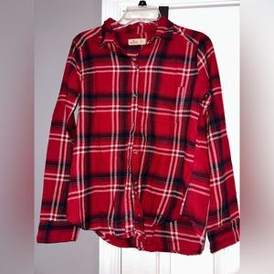 Hollister red flannel shirt